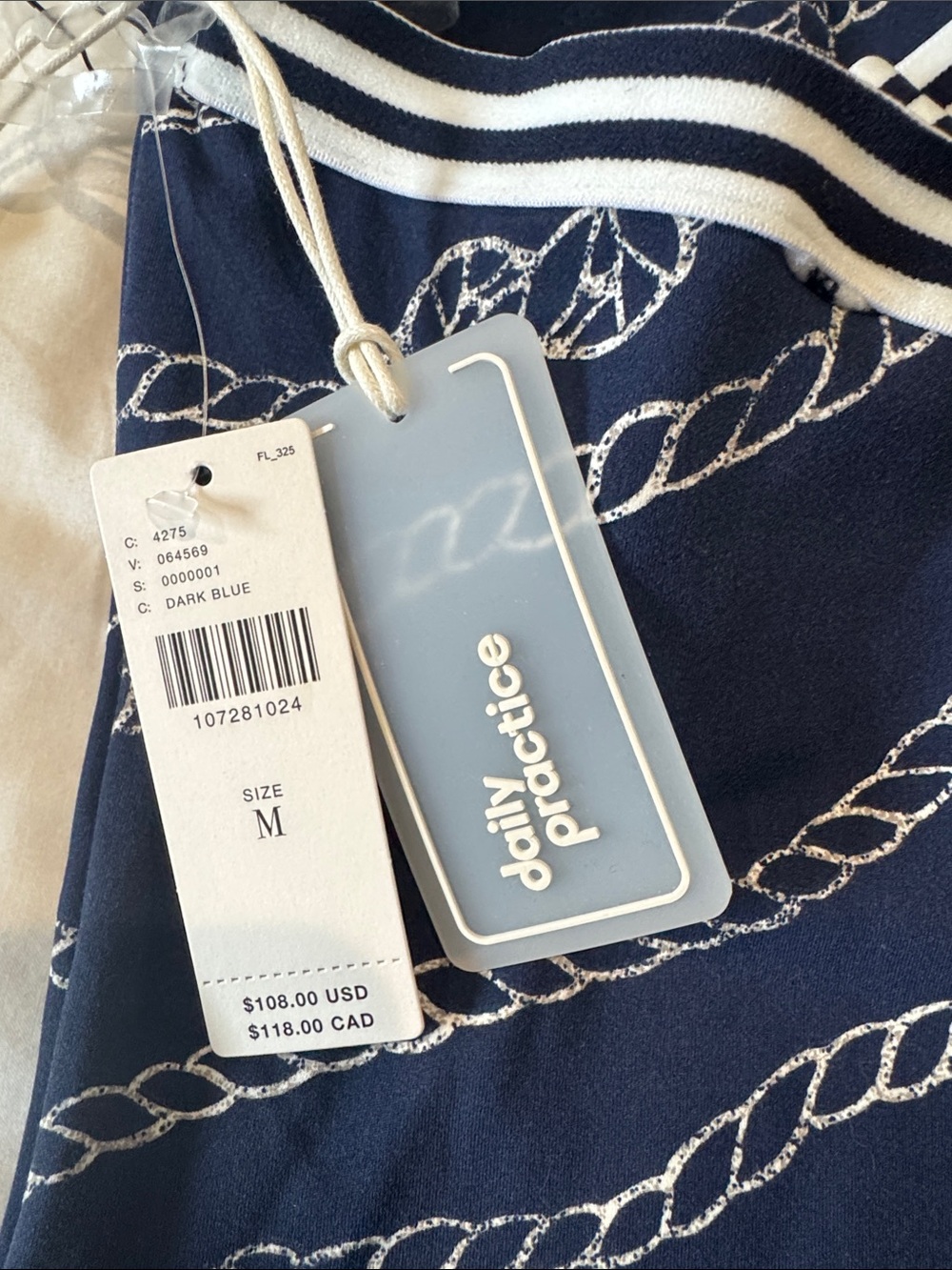 Navy Rope-Print Halter mini sport Dress Daily Practice for Anthropologie - Picture 3 of 6